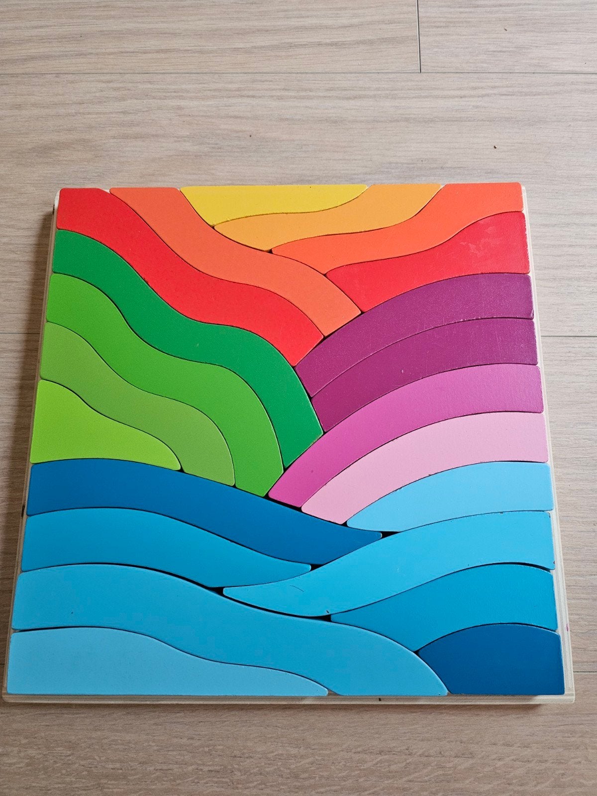 Playtive Montessori Regenboog Puzzel Hout, Ophalen of Verzenden, 10 tot 50 stukjes, Van hout
