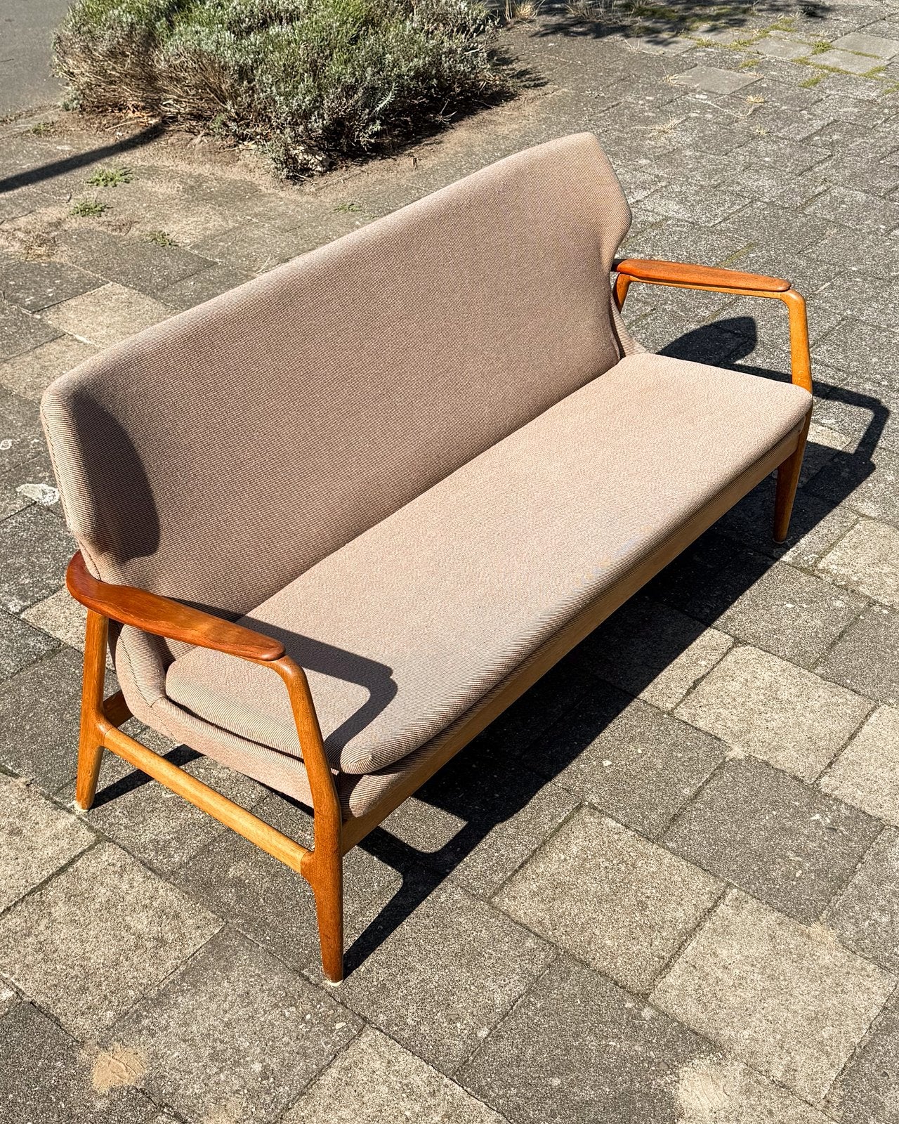 Vintage Bovenkamp bank | Aksel Madsen | 1960, Ophalen, Minder dan 75 cm, 150 tot 200 cm, Driepersoons