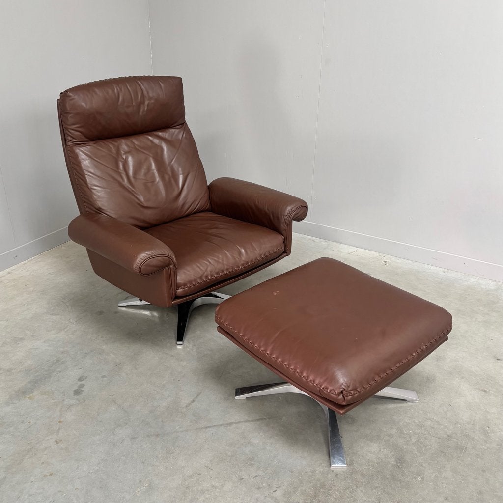 De Sede DS31 Fauteuil hocker jaren 60 70 80 leer, Ophalen, 75 tot 100 cm, 75 tot 100 cm, Leer