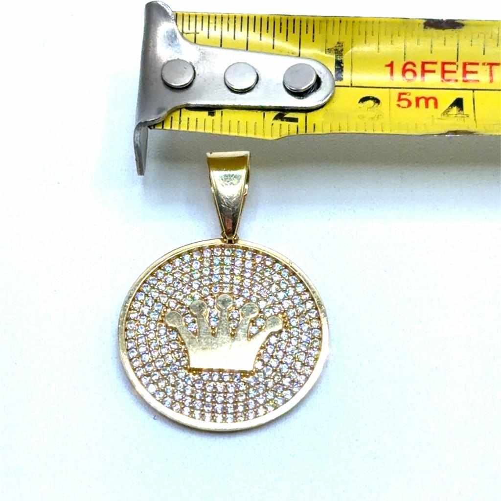 Gouden Hanger met Kroon en Zirkonia - Nieuw, Overige voorstellingen, Www.bredajuwelier.nl, Nieuw, Ophalen of Verzenden