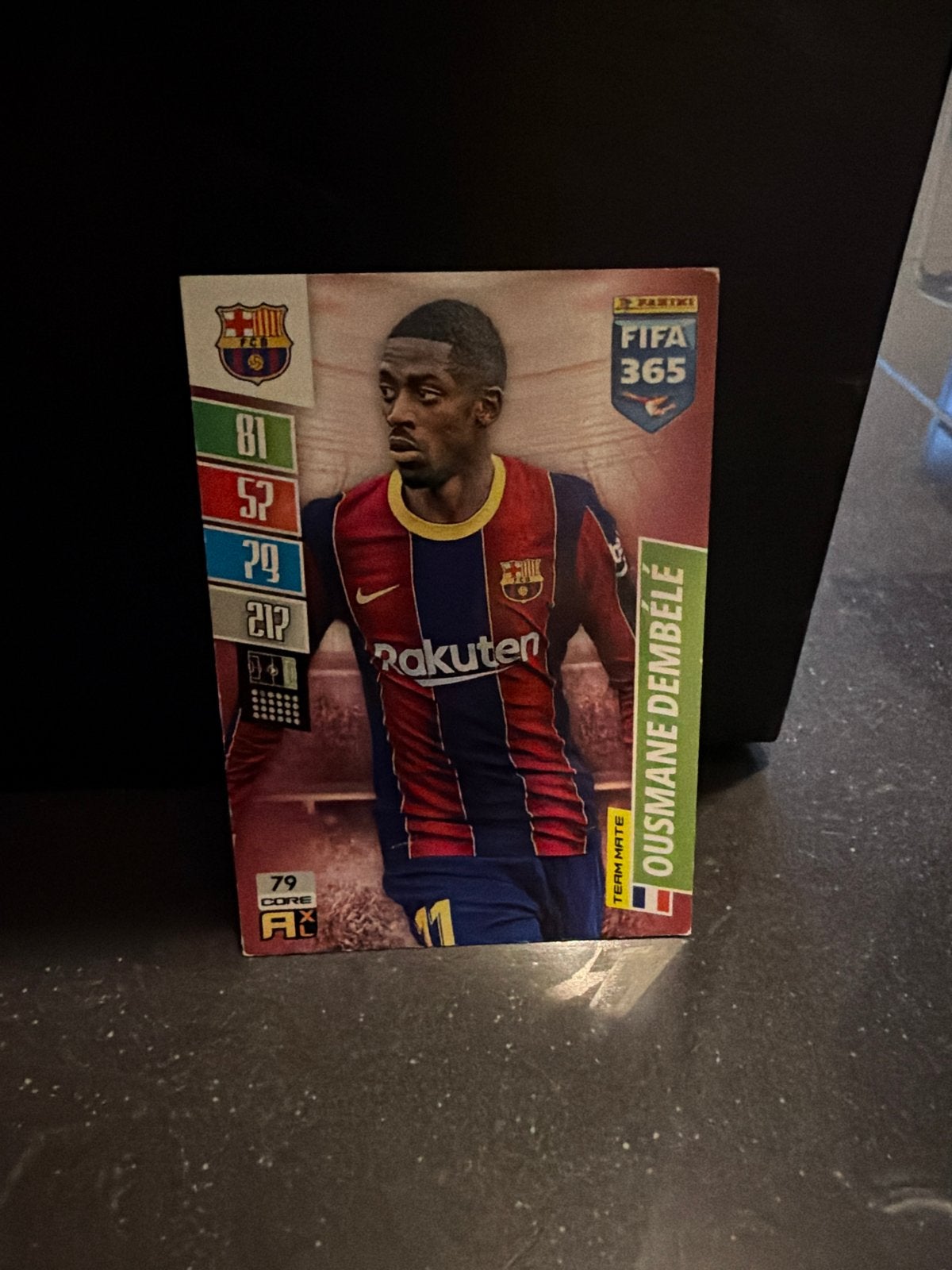 Panini FIFA 365 Adrenalyn XL Ousmane Dembélé kaart, Ophalen of Verzenden, Zo goed als nieuw, Buitenlandse clubs, Spelerskaart
