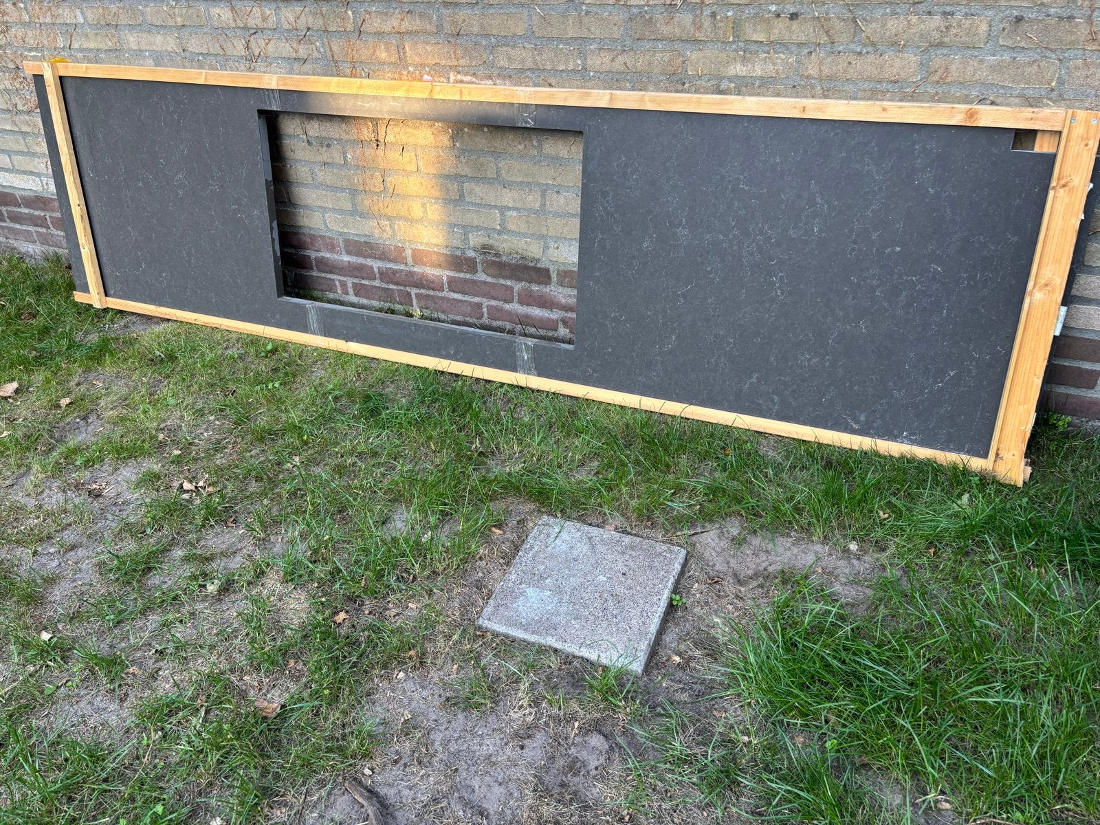 Nieuw Composiet Werkblad met Uitsparingen - Hacour-Borgia, Huis en Inrichting, Ophalen, Zwart, Nieuw, 200 cm of meer