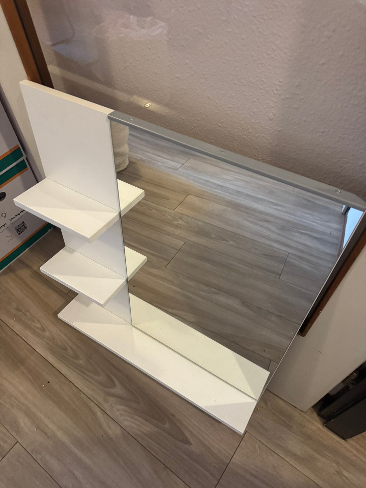 IKEA LILLÅNGEN badkamerspiegel met plankjes – 60  78 cm, Ophalen, Zo goed als nieuw, Rechthoekig, Minder dan 100 cm