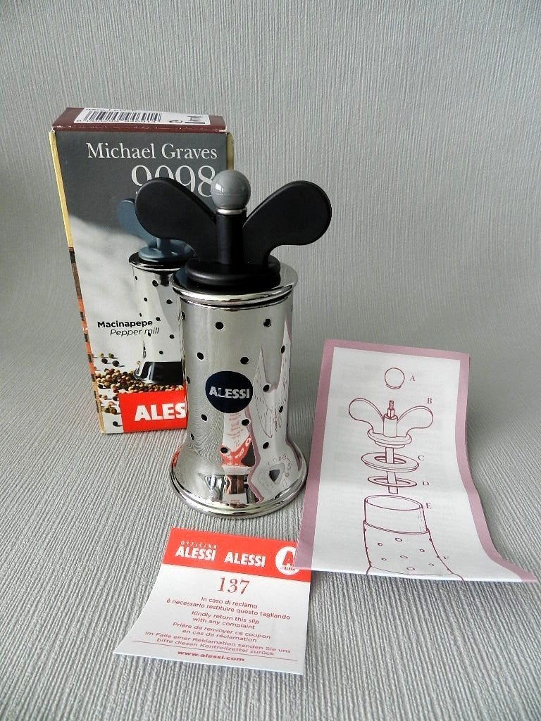 Alessi PEPERMOLEN van Michael Graves. ZWART. NIEUW in doos., Ophalen of Verzenden