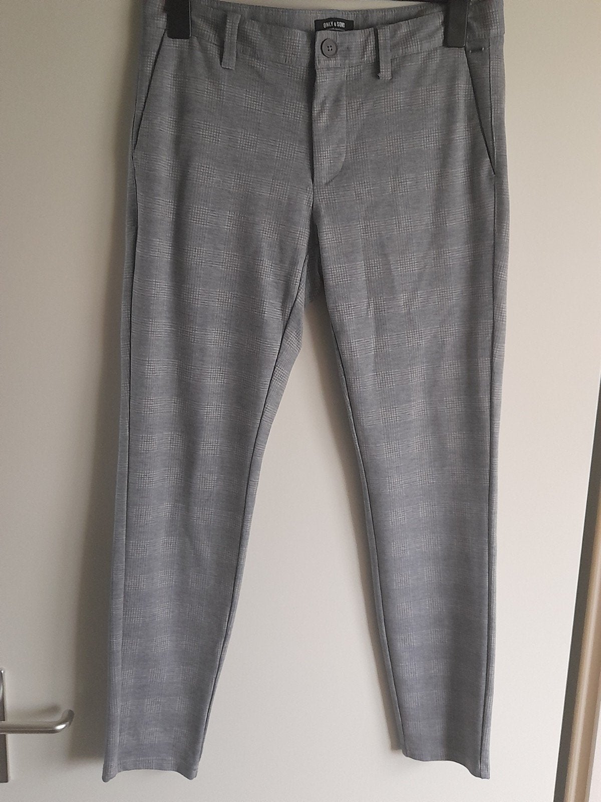 heren skinny geruite broek mt L, Kleding | Heren, Maat 52/54 (L), Only&sons, Ophalen of Verzenden, Zo goed als nieuw