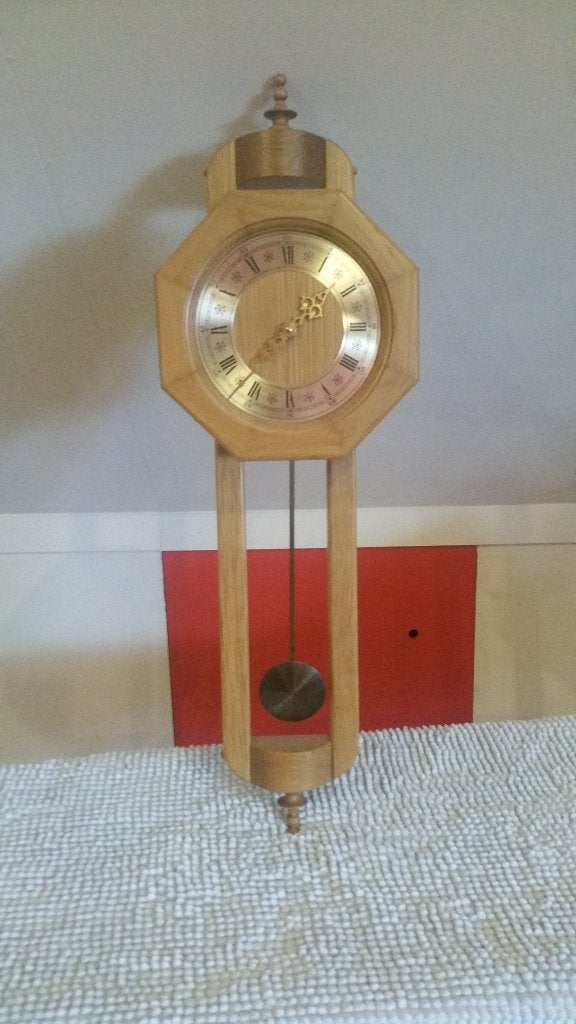 Blank eiken klok, Ophalen of Verzenden, Wandklok