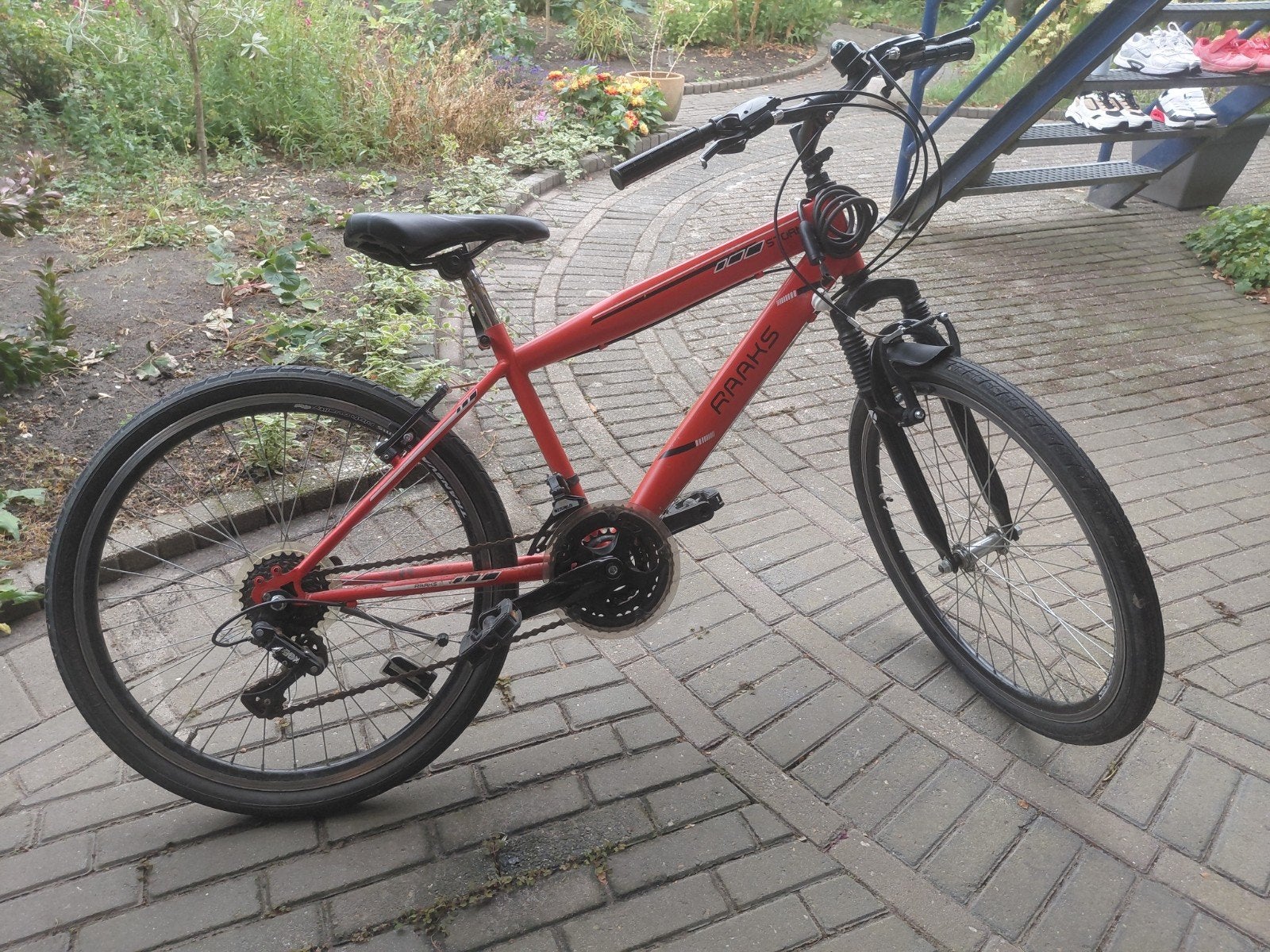 Rode mountainbike 26 inch, Fietsen en Brommers, Fietsen | Crossfietsen en BMX, Ophalen, Gebruikt, Staal, 24 inch of meer