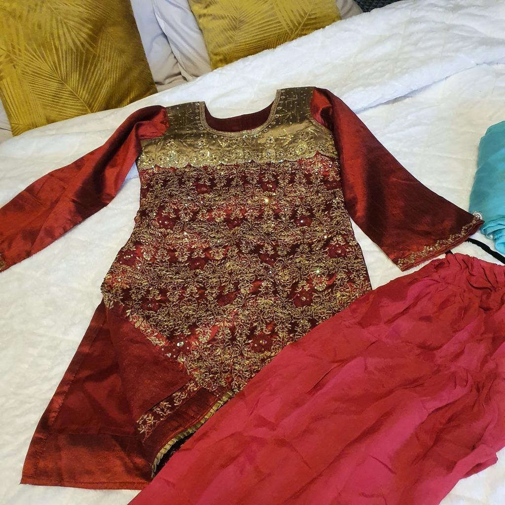 Pakistaanse jurk maat S puur zijde, Kleding | Dames, Ophalen of Verzenden, Zo goed als nieuw, Maat 38/40 (M), Overige typen