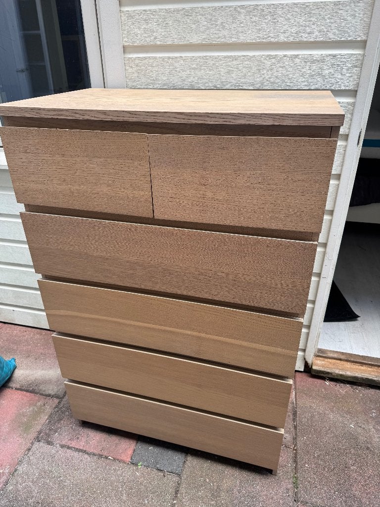 GRATIS - IKEA MALM ladekast, Ophalen, 5 laden of meer, 100 tot 150 cm, Eikenhout