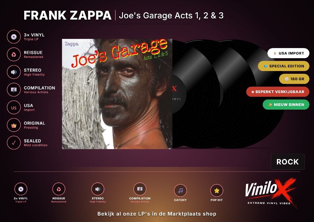 Frank Zappa – Joe's Garage Acts 1, 2 & 3 | 3LP, Geseald, Boxset, Progressive Rock, Ophalen of Verzenden
