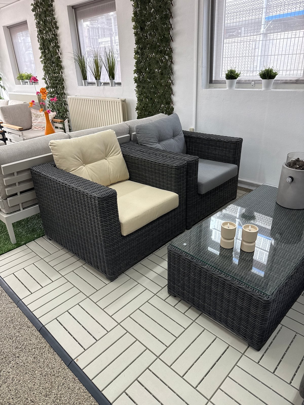 Luxe Wicker Loungeset met Lounge Stoelen en Driezitsbank, Ophalen, 5 zitplaatsen, Nieuw, Loungeset