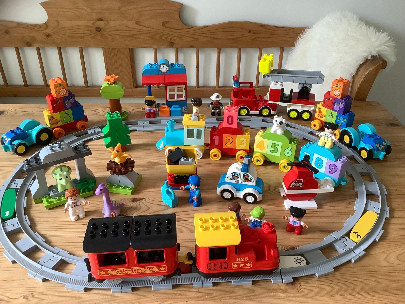 Duplo trein Dinosaurusen Cijfertrein tractors e.d., Ophalen, Gebruikt, Duplo
