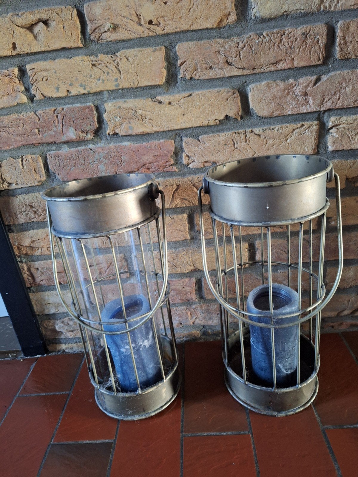 2 koperen windlichten, Ophalen of Verzenden, Brons of Koper, Minder dan 25 cm