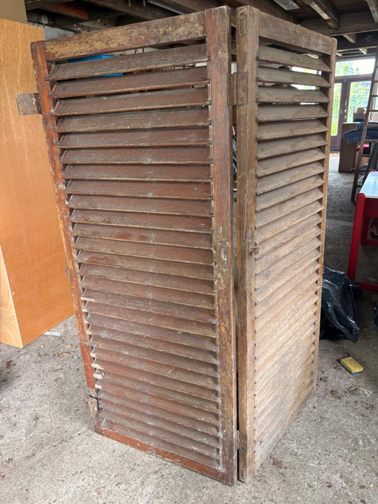 Antieke boerderij louvre deuren, Doe-het-zelf en Verbouw, Ophalen of Verzenden, Gebruikt, Binnendeur, 200 tot 215 cm