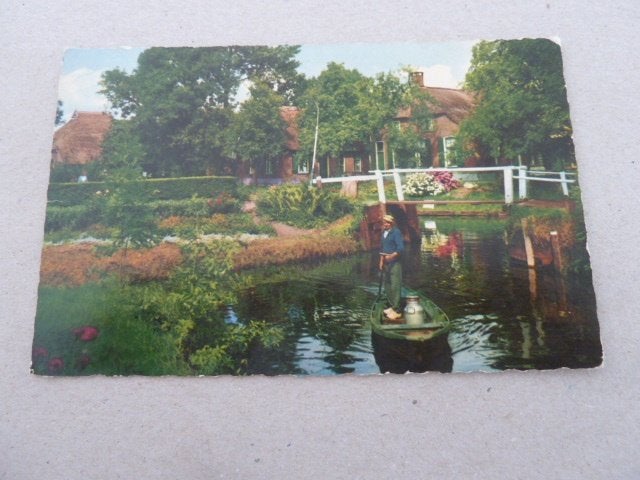 Giethoorn circa 1965 Groeten Uit 7, Ophalen of Verzenden, 1960 tot 1980, Gelopen, Overijssel