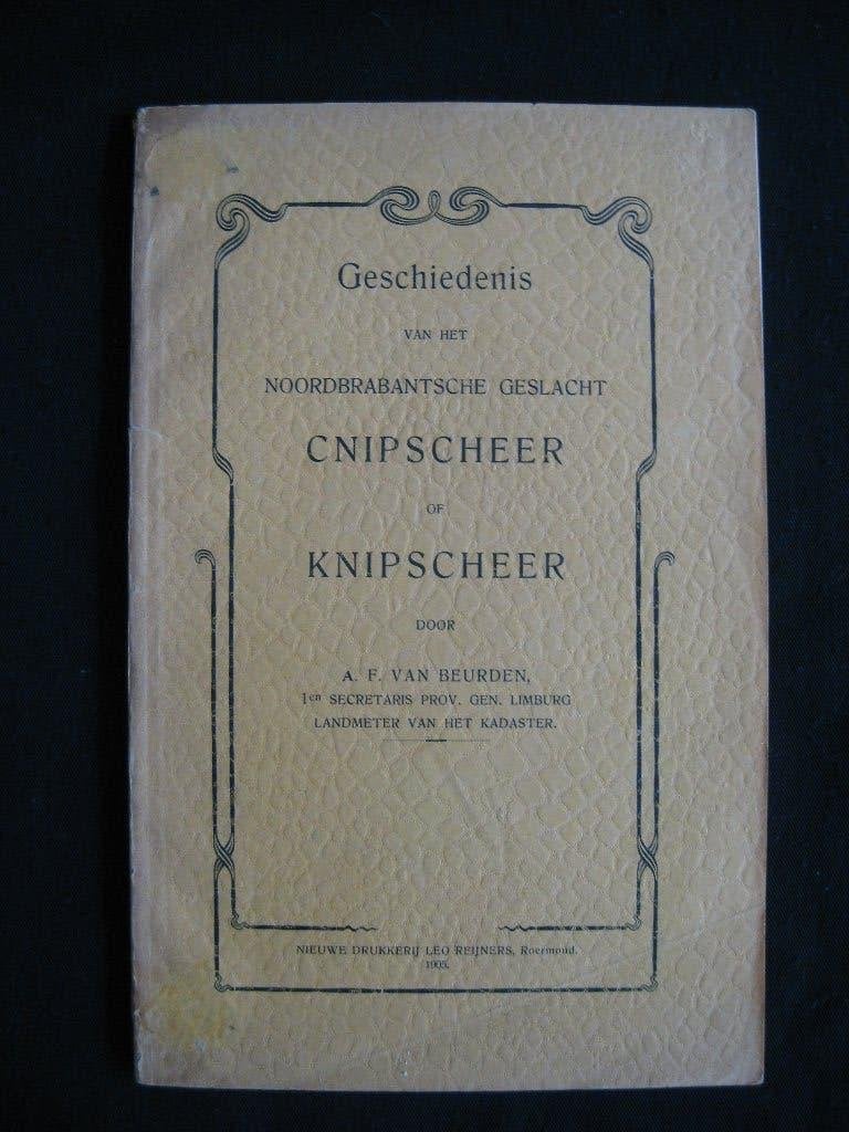 Genealogie. Geslacht Cnipscheer of Knipscheer, Boeken, Ophalen of Verzenden, Gelezen