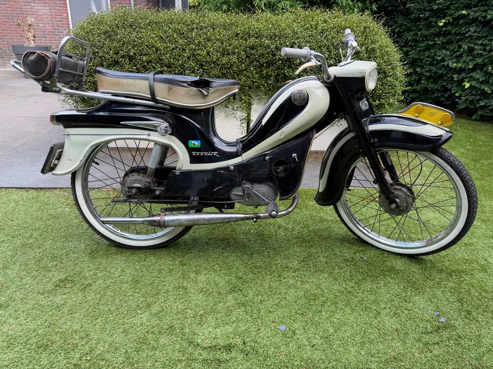Batavus Bilonet Oldtimer Bromfiets - Zwart/Wit, Fietsen en Brommers, Brommers | Oldtimers, Batavus, Maximaal 45 km/u, Ophalen