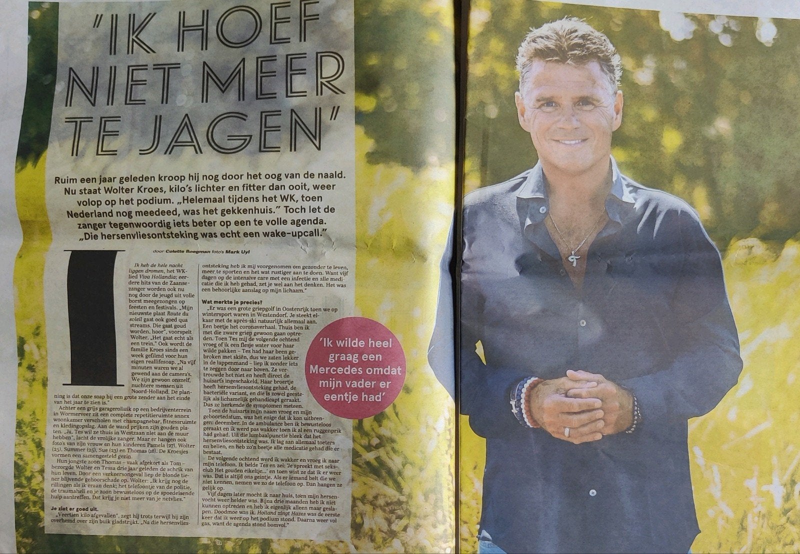 Interview Wolter Kroes. Krantartikel 4 blz, Ophalen of Verzenden, 1980 tot heden, Nederland, Knipsel(s)