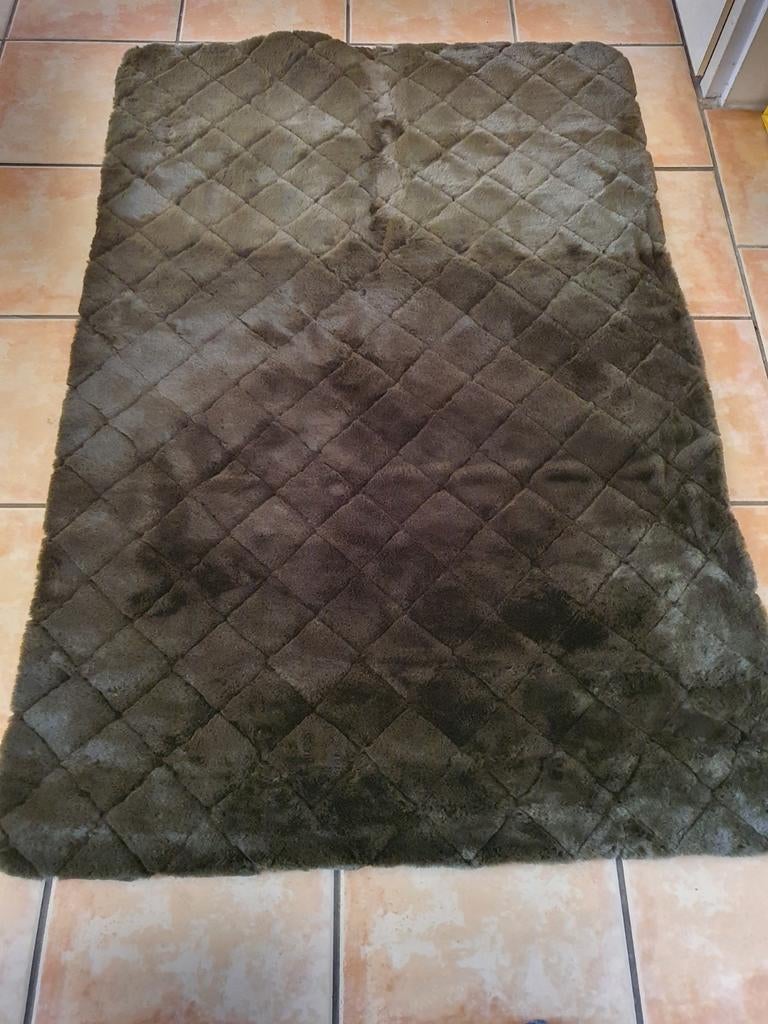 Superzacht Fluffy Hoogpolig Tapijt 120x180 cm – groen/ rood, Groen, Nieuw, Ophalen of Verzenden, 150 tot 200 cm