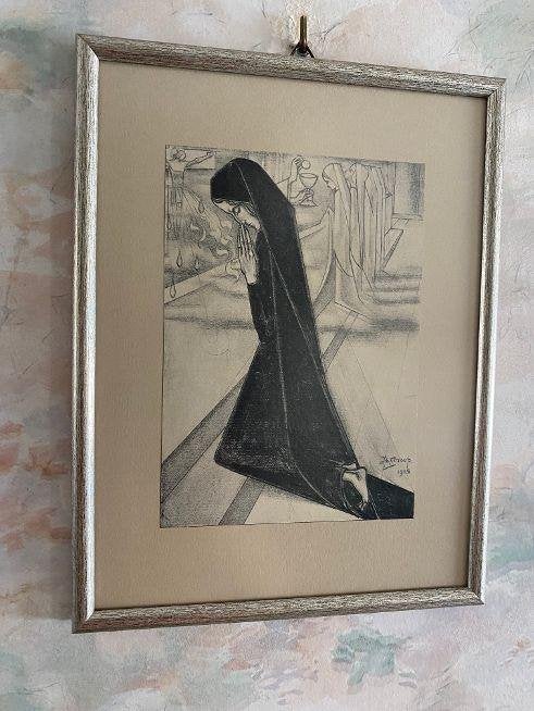 Oude  . Prent  Jan  Toorop  .   1915, Ophalen of Verzenden