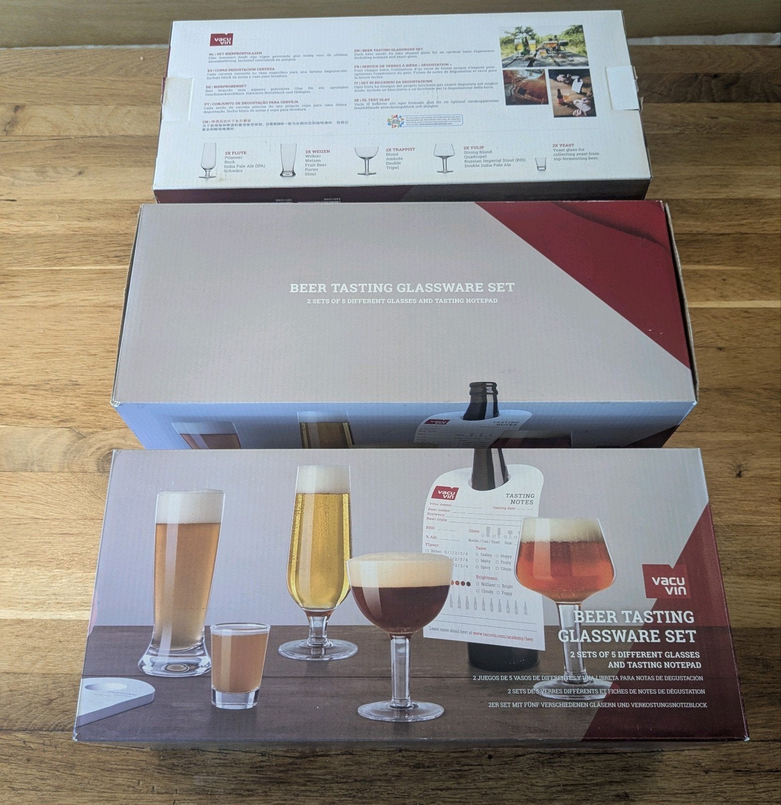 Bier proefglazen set (3x) - Vacu Vin Beer Tasting Glassware, Nieuw, Ophalen of Verzenden, Meerkleurig, Overige merken