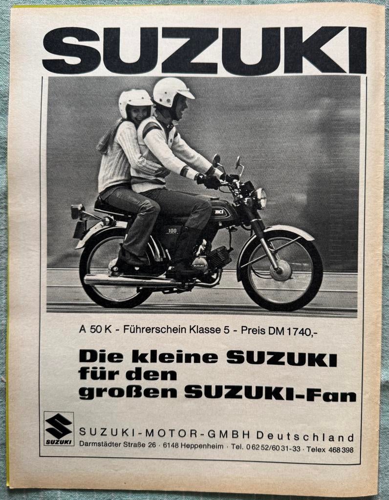 Advertentie 1976 Suzuki A50K, Verzenden, Zo goed als nieuw, Motoren