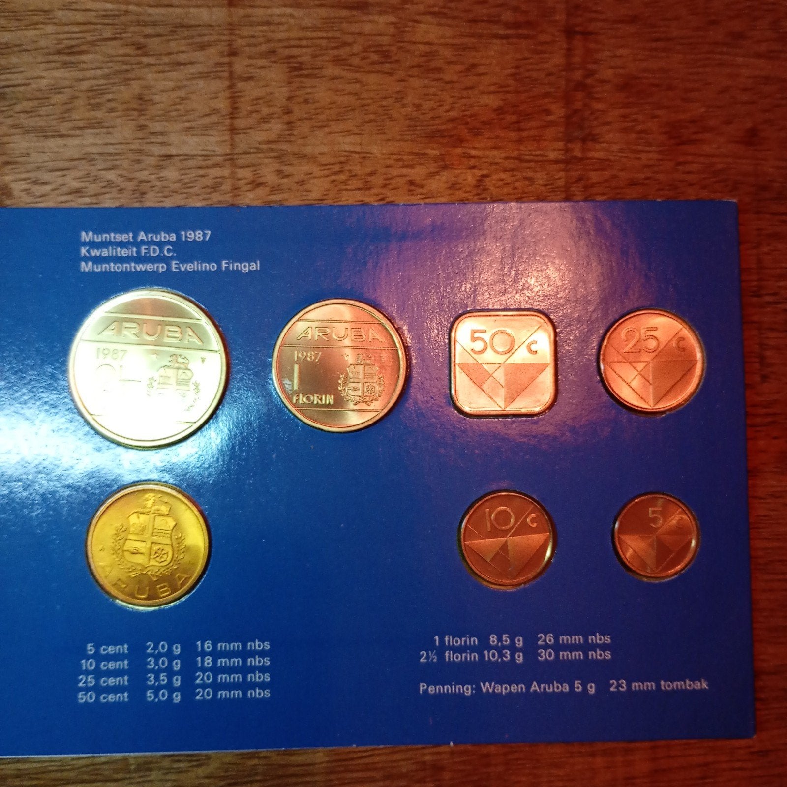 Muntset Aruba 1987 - Complete set van 6 munten, Ophalen of Verzenden, Koningin Beatrix, Overige waardes, Setje
