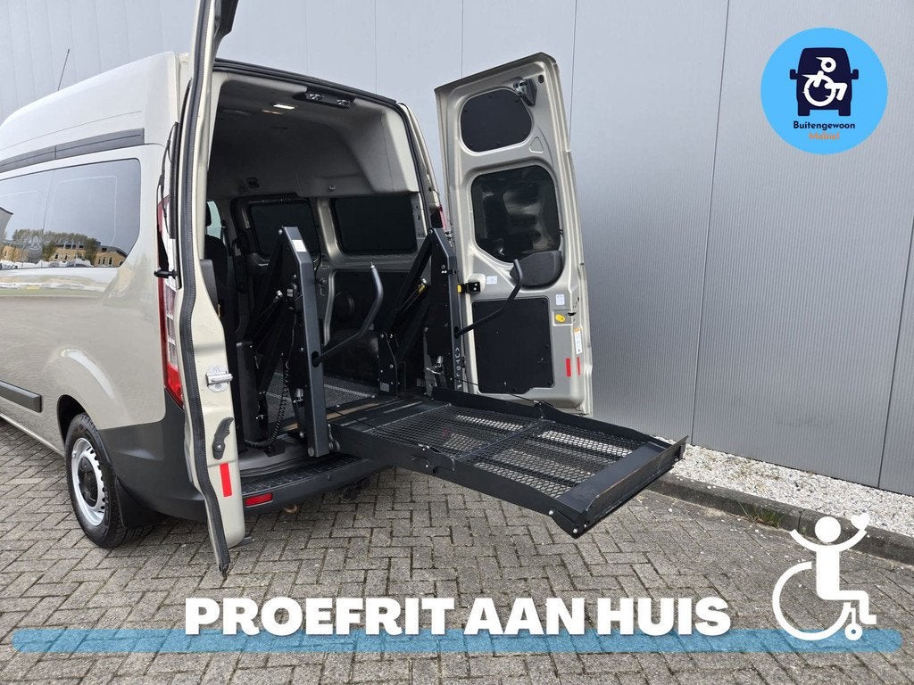 Ford Transit Custom Rolstoelbus | Automaat (Airco) 2018, Auto's, 12 maanden, Stof, Gebruikt, Zwart