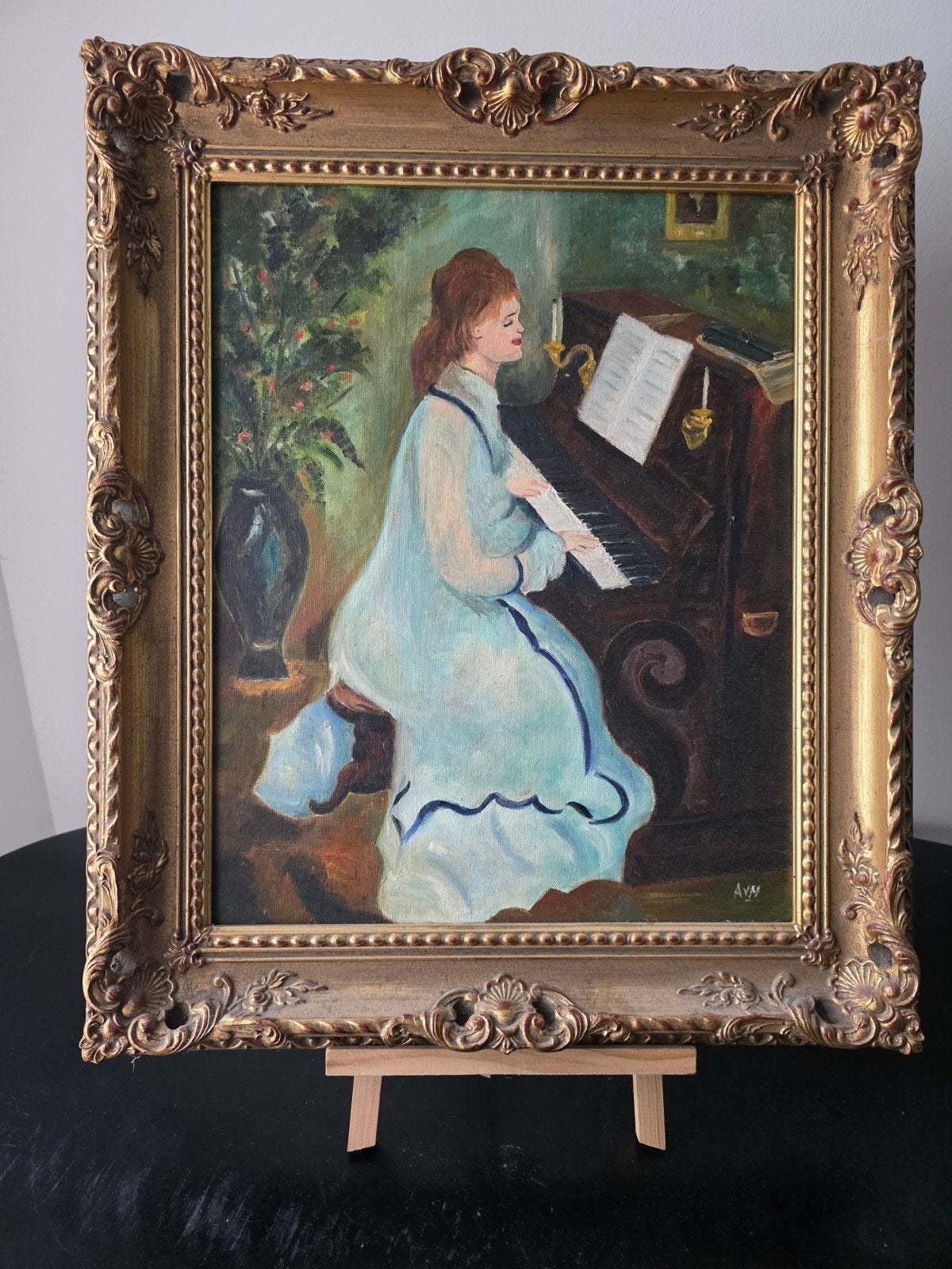 Schilderij naar Femme au piano, Antiek en Kunst, Ophalen of Verzenden