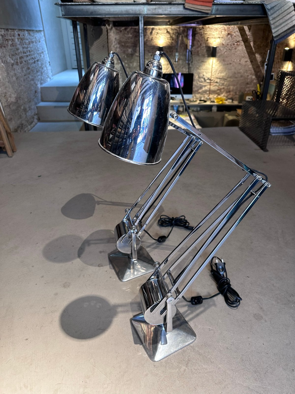 Set van 2 Gispen/Giso bureaulampen, chroom, Ophalen of Verzenden