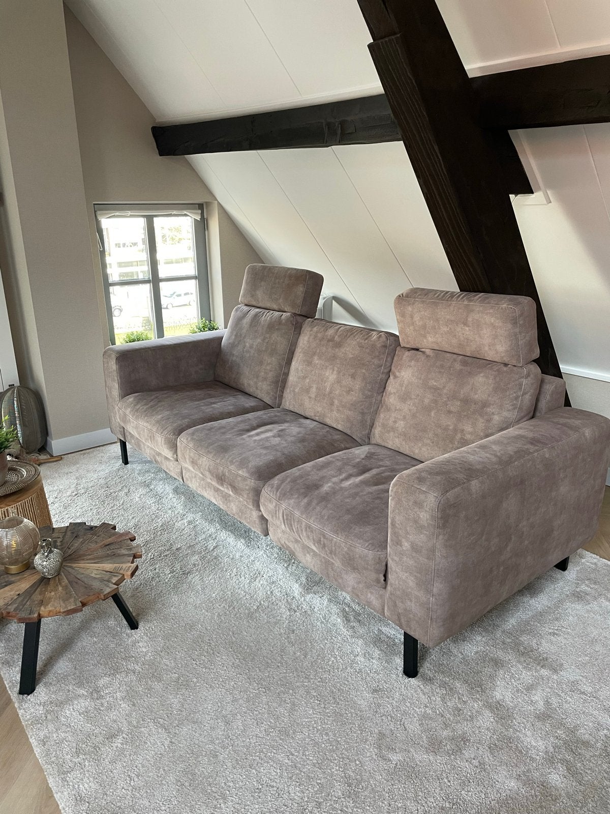 Moderne 3-zitsbank met relaxfunctie - Zo goed als nieuw, Ophalen, Driepersoons, 75 tot 100 cm, Zo goed als nieuw