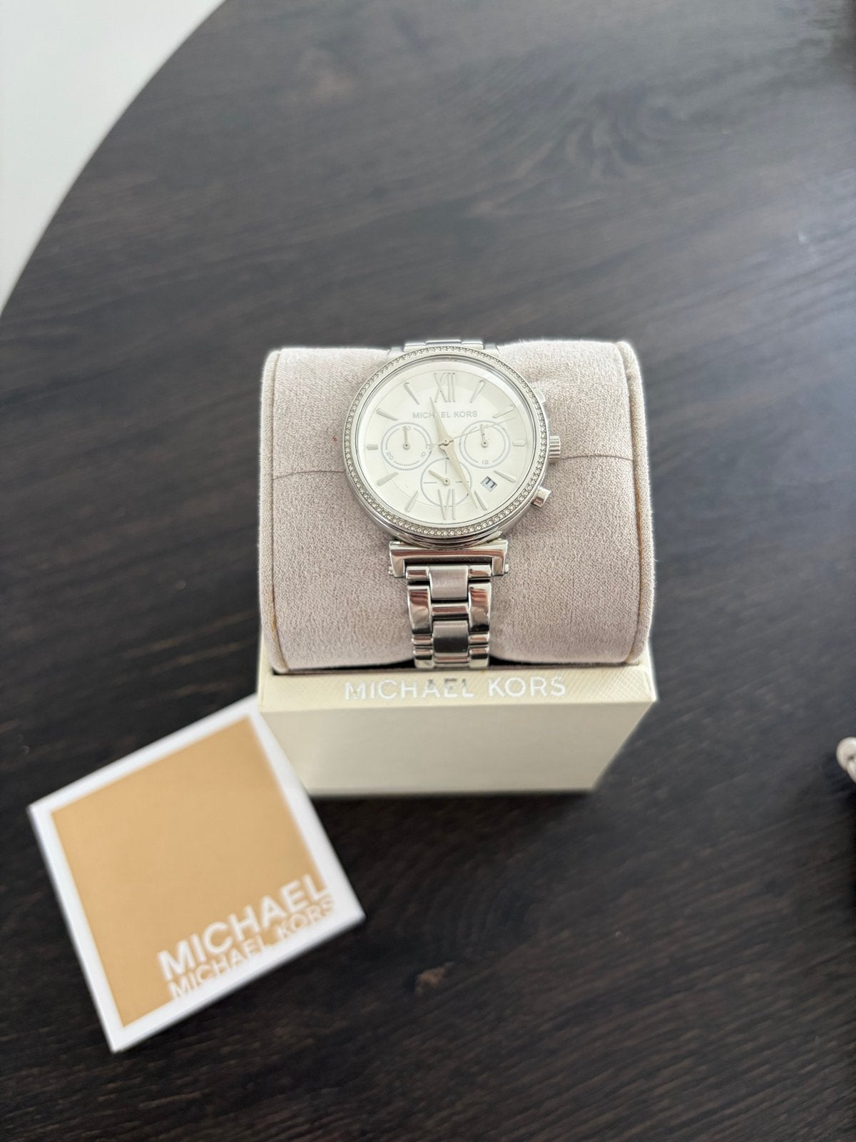 Michael Kors dameshorloge zilver strass MK6575, Overige merken, Polshorloge, Ophalen of Verzenden, Zo goed als nieuw