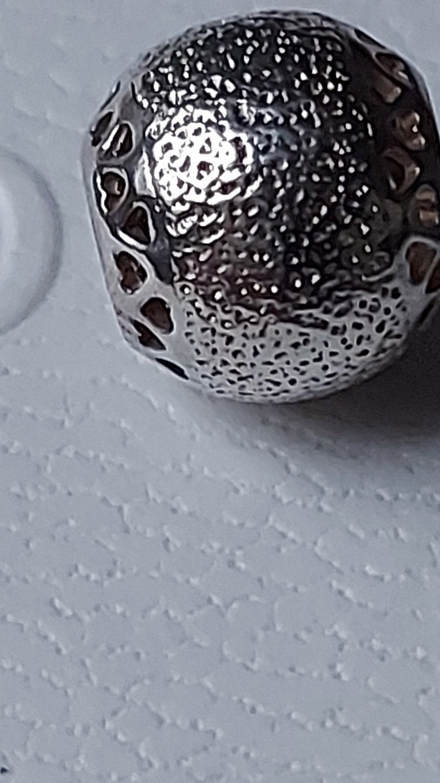 Originele Pandora zilveren bedel met glitter en hartjes, Ophalen of Verzenden, Zo goed als nieuw, Zilver, Pandora