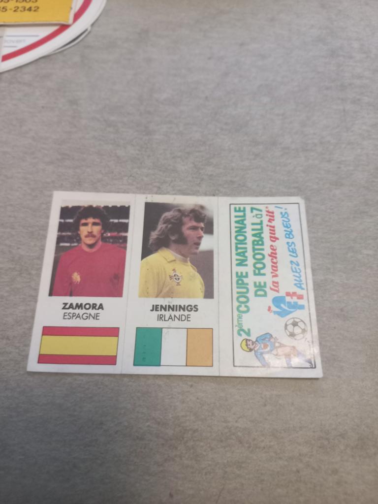 Vintage Voetbal Sticker Zamora Jennings La Vache Qui Rit, Ophalen of Verzenden