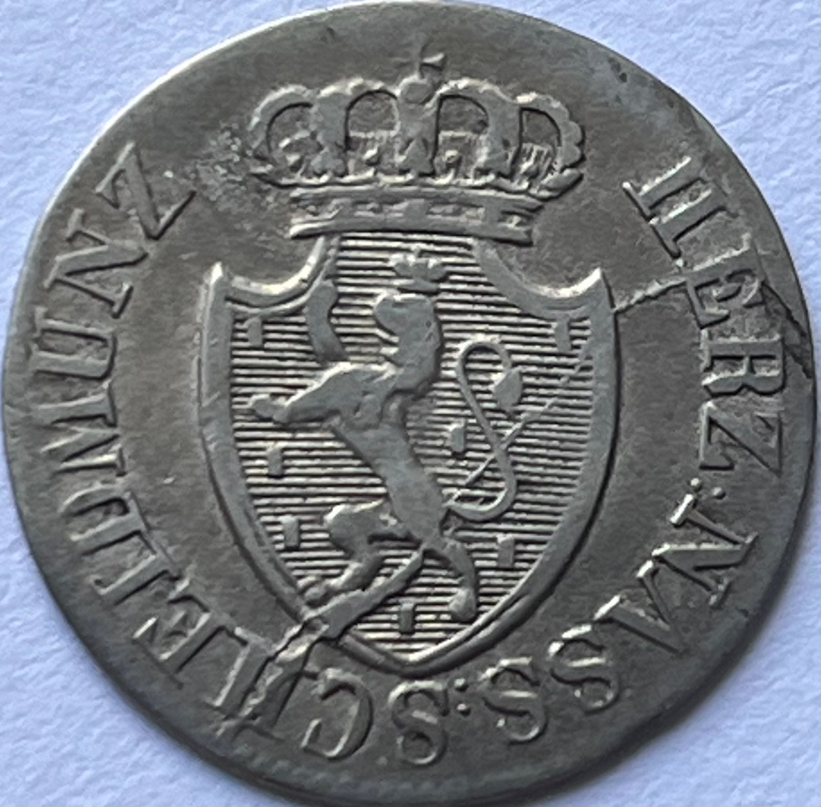 Nassau zilveren drie kreuzer 1823 overslag, Ophalen of Verzenden, Duitsland, Losse munt, Zilver