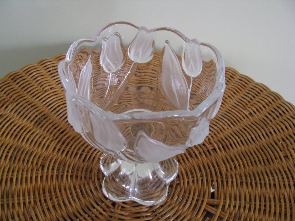 Walther Glas * schaal op voet * tulp # tulip 🌷 decor, Antiek en Kunst, Antiek | Glas en Kristal, Ophalen of Verzenden