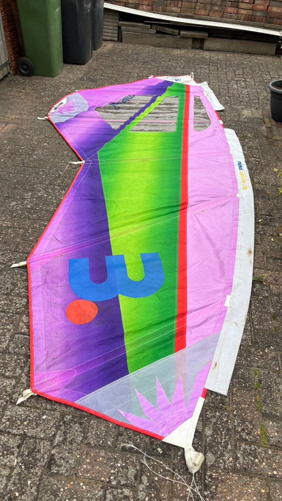 Surfzeil Mistral Cutaway Line 5,3, Watersport en Boten, Windsurfen, Ophalen, Met draagtas, 5 tot 6.5 m², Zo goed als nieuw