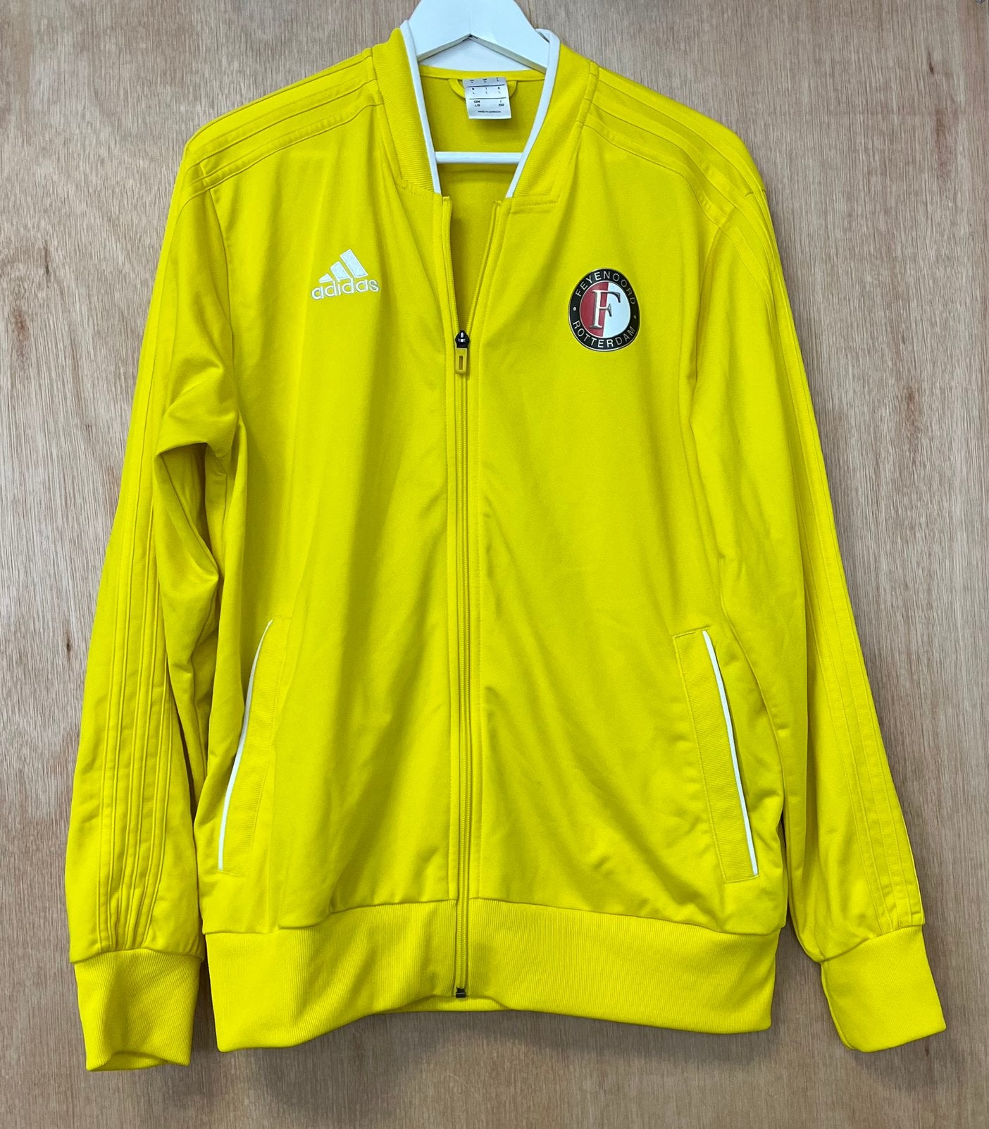 Adidas Feyenoord jack vest geel 2017/2018 - Maat L, Maat 52/54 (L), Geel, Ophalen of Verzenden, Zo goed als nieuw