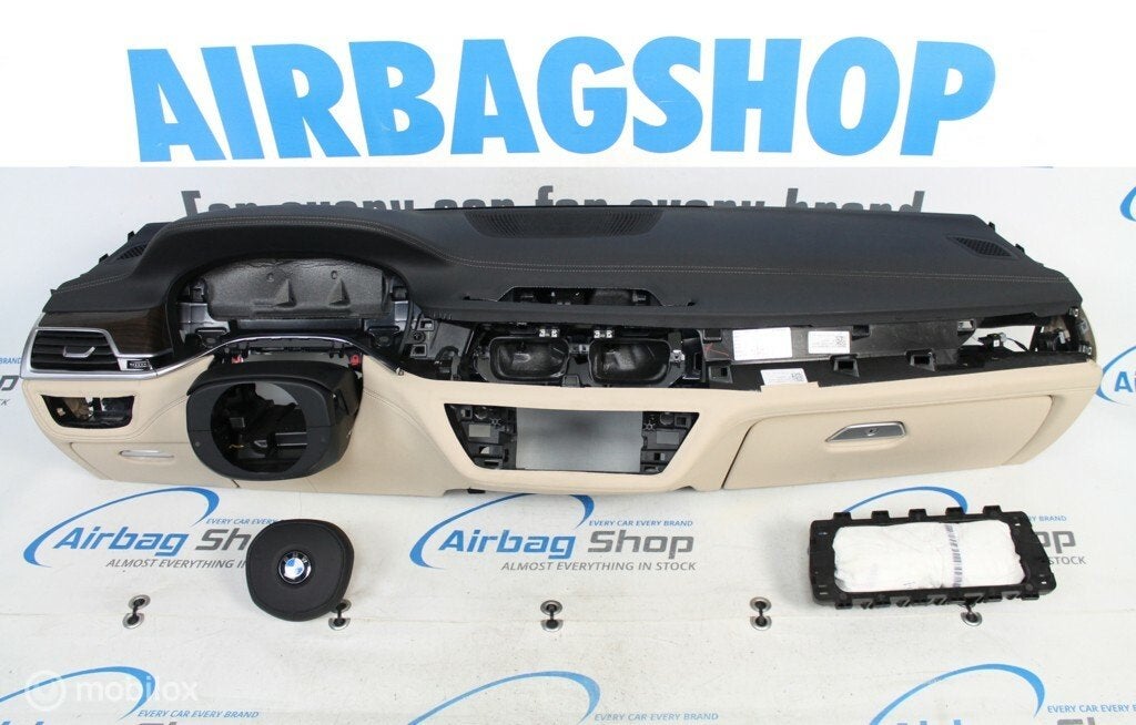 Airbag set Dashboard M leer beige stiksel HUD BMW 7 G11 G12, Gebruikt, Ophalen of Verzenden