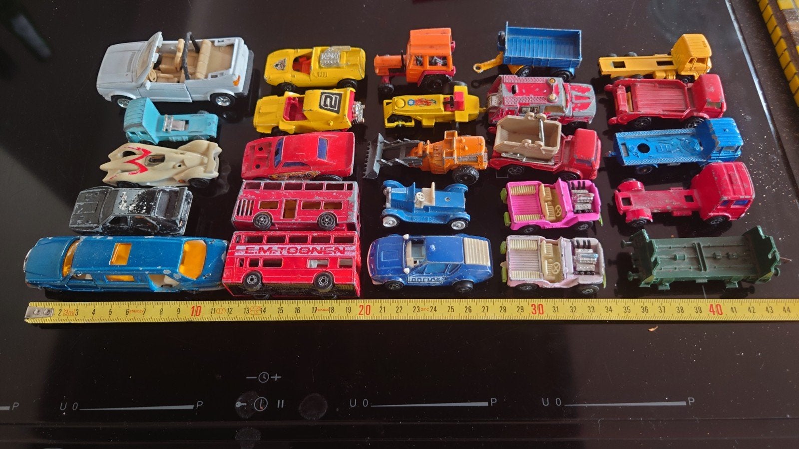 Lot van 25 bespeelde Matchbox, Majorette, Husky, Corgi, Efsi, Ophalen of Verzenden, Gebruikt, Auto, Matchbox