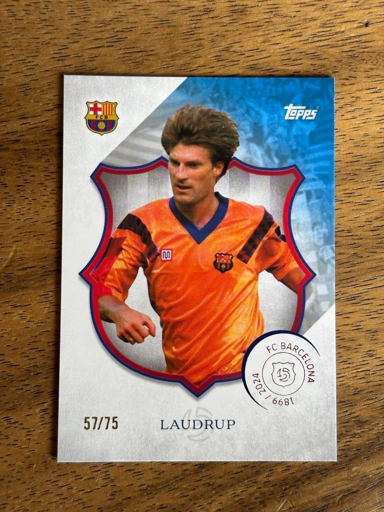 Michael Laudrup Topps FC Barcelona Spelerskaart 57/75, Ophalen of Verzenden, Zo goed als nieuw, Buitenlandse clubs, Spelerskaart