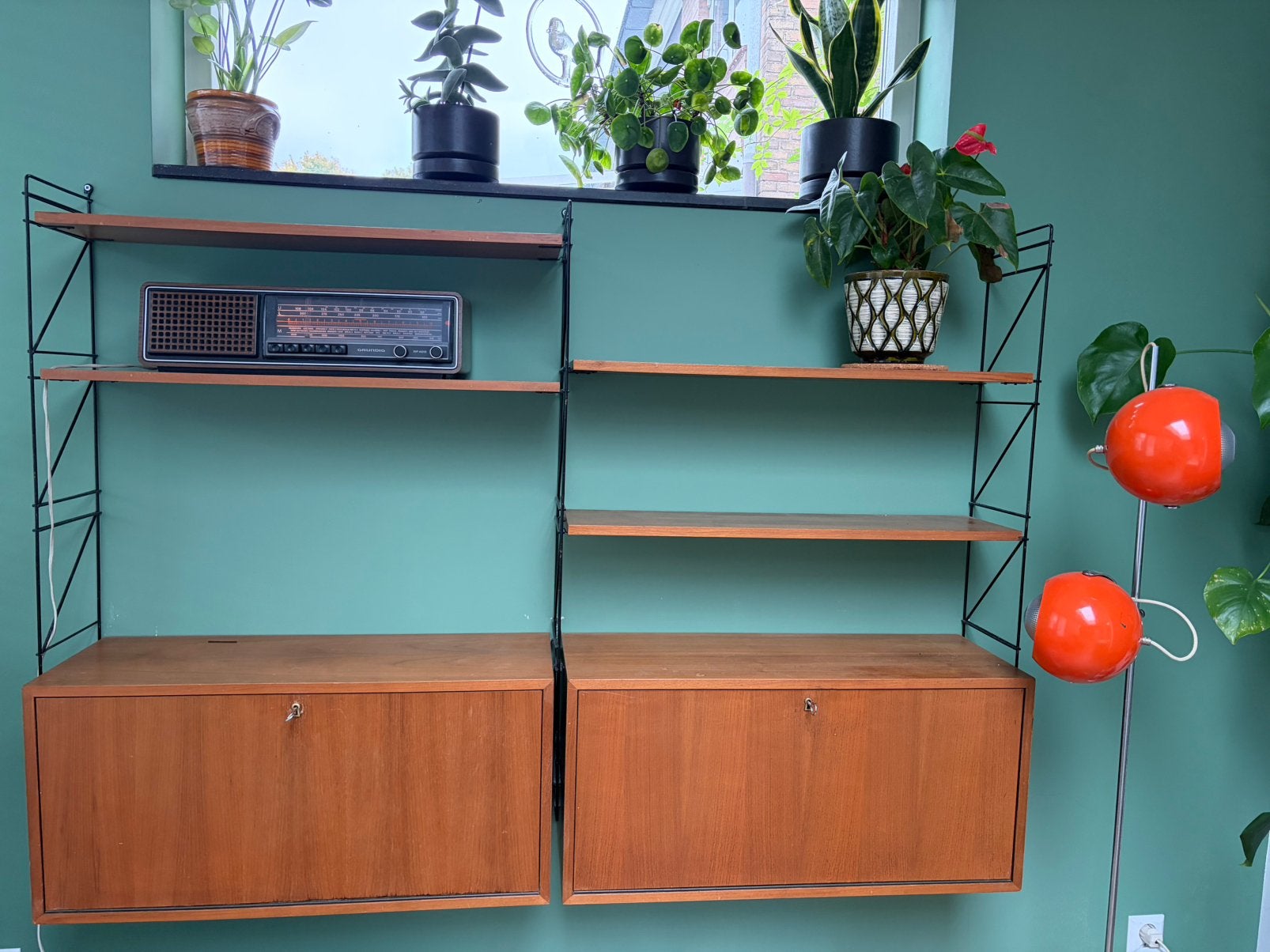 vintage modulair wandsysteem  Erbus Möbel uit de jaren 60., Ophalen, Zo goed als nieuw, Minder dan 150 cm, Minder dan 100 cm
