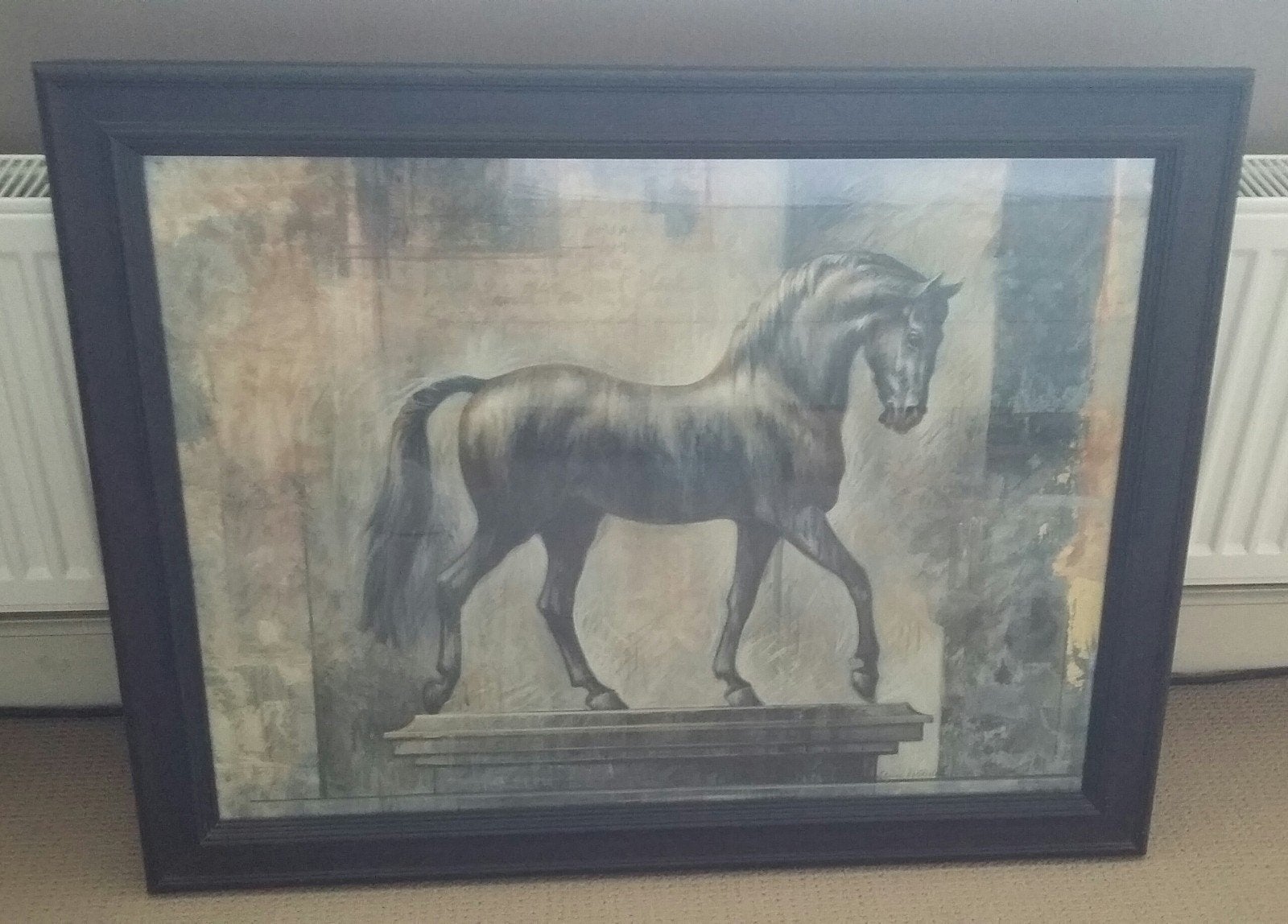 Mooi groot schilderij paard 73x93cm, Ophalen of Verzenden