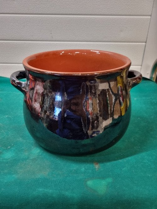 bloempot vintage italy bruin glanzend, Ophalen of Verzenden, 'T Olde Gre-j, Info@toldegrej.nl, Endepoelstraat 20f Didam