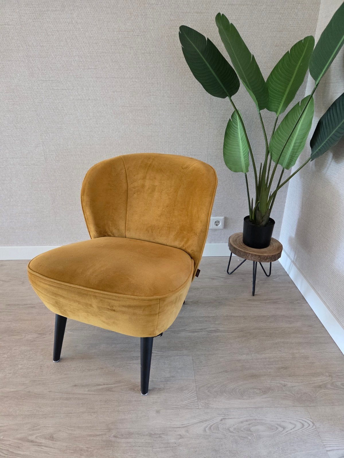Woood VT Wonen fauteuil, okergeel, zeer goede staat, Ophalen, Overige kleuren, Modern, Scandinavisch, Zo goed als nieuw