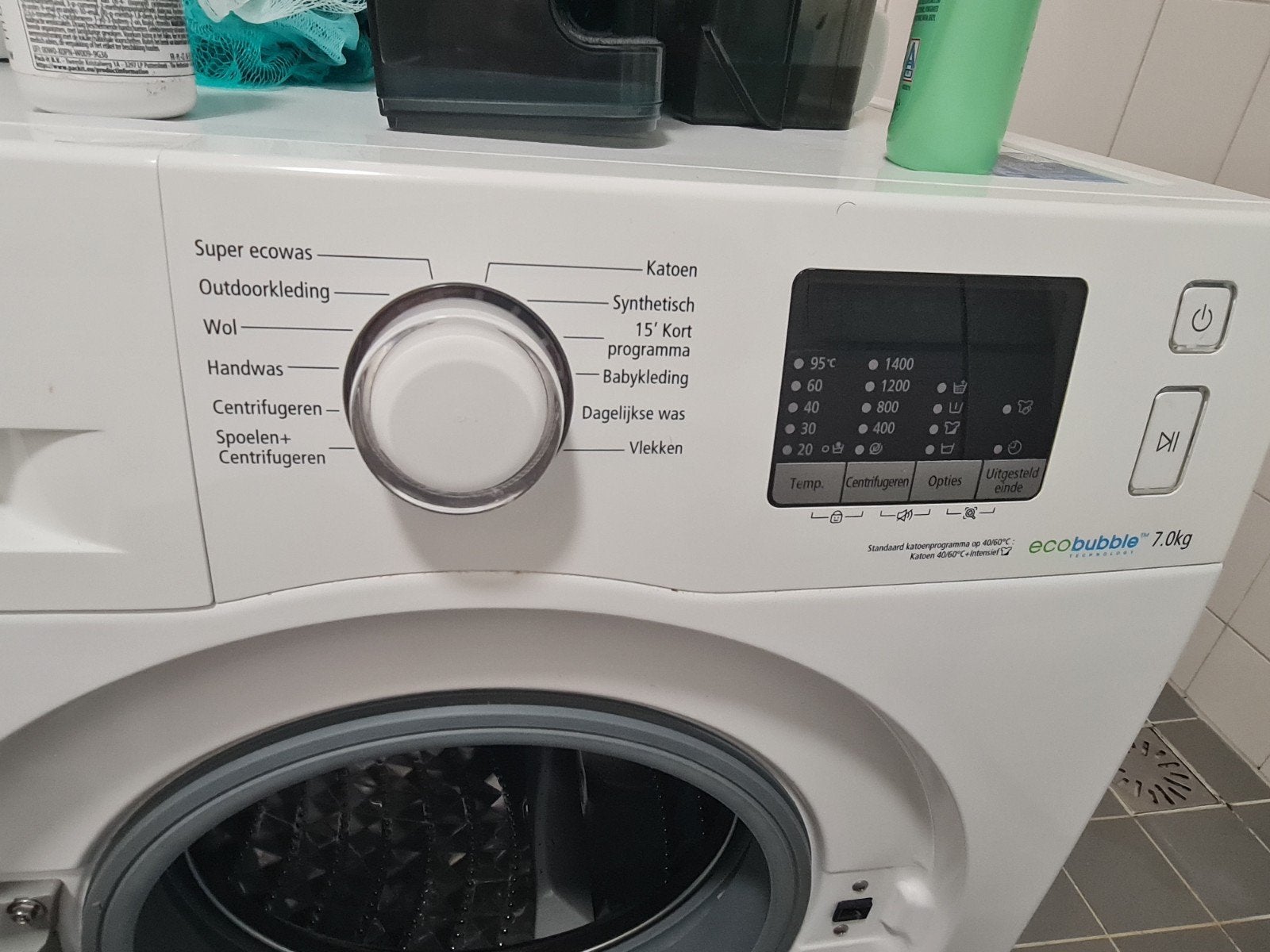 Samsung EcoBubble 7.0kg Wasmachine - Diverse Programma's, Ophalen, Kort programma, 85 tot 90 cm, 1200 tot 1600 toeren