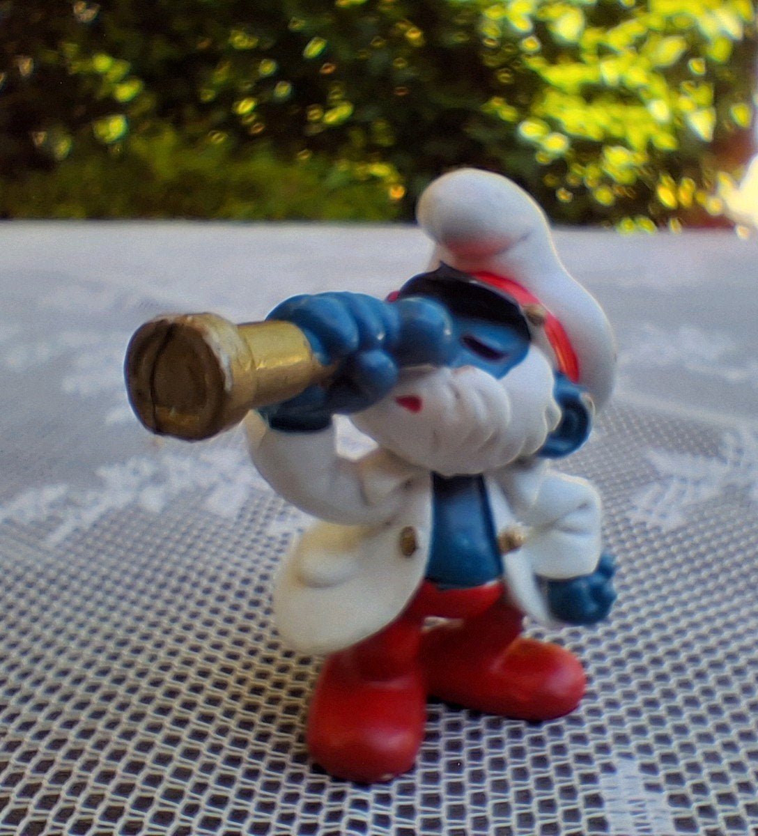 Vintage Smurf Zeeman Kapitein Schleich 1981 Figuur, Verzamelen, Smurfen, Ophalen of Verzenden, Overige Smurfen, Poppetje, Figuurtje of Knuffel