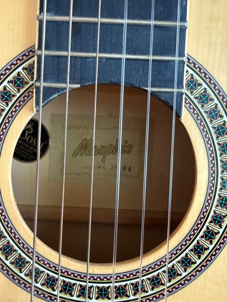 Memphis AC-39 Akoestische Gitaar (Nylon snaren) + Gigbag, Ophalen, Zo goed als nieuw, Klassieke of Spaanse gitaar, Met koffer