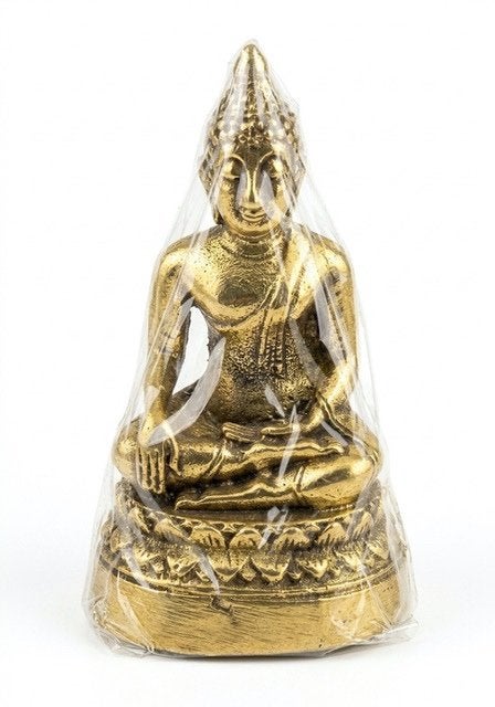 Buddhabeeldje klein Hoogte 6,5 cm Koper NIEUW Uit Thailand, Ophalen of Verzenden, Nieuw, Beeld(je), Boeddhisme