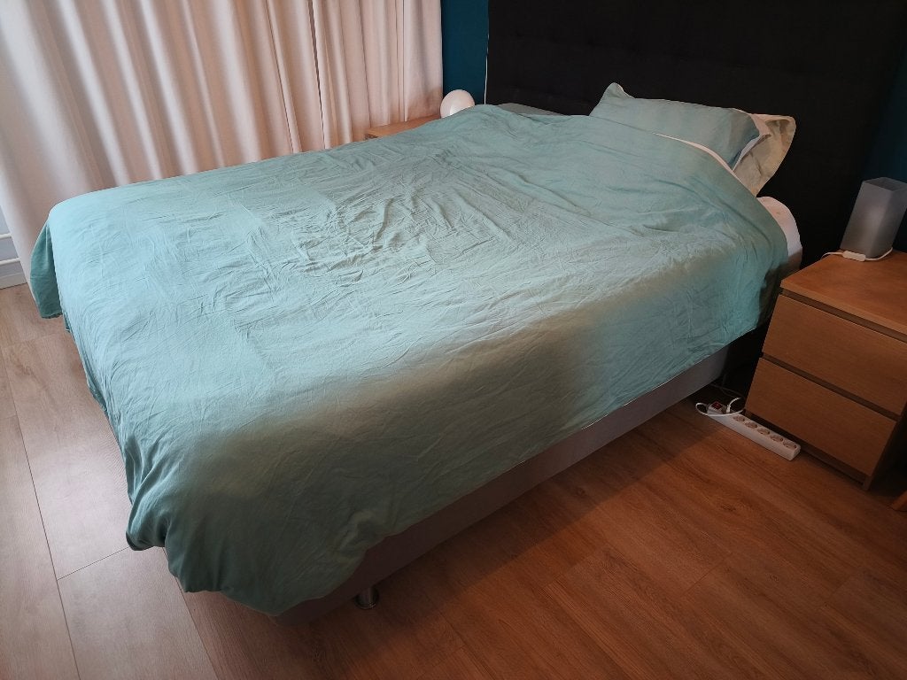 IKEA Engerdal tweepersoonsbed met matras en topper, Ophalen, Tweepersoons, Zo goed als nieuw, 180 cm